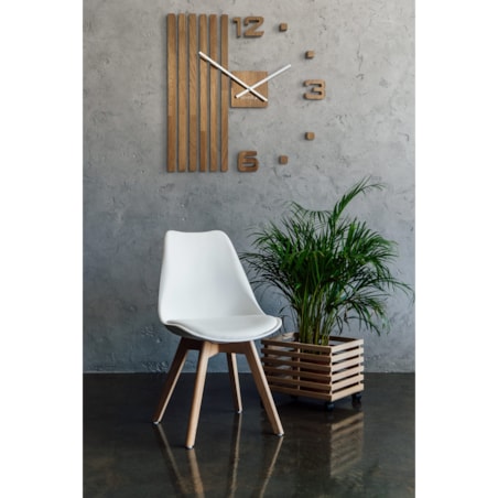 Drewniany zegar ścienny dębowy LAMELE 60cm