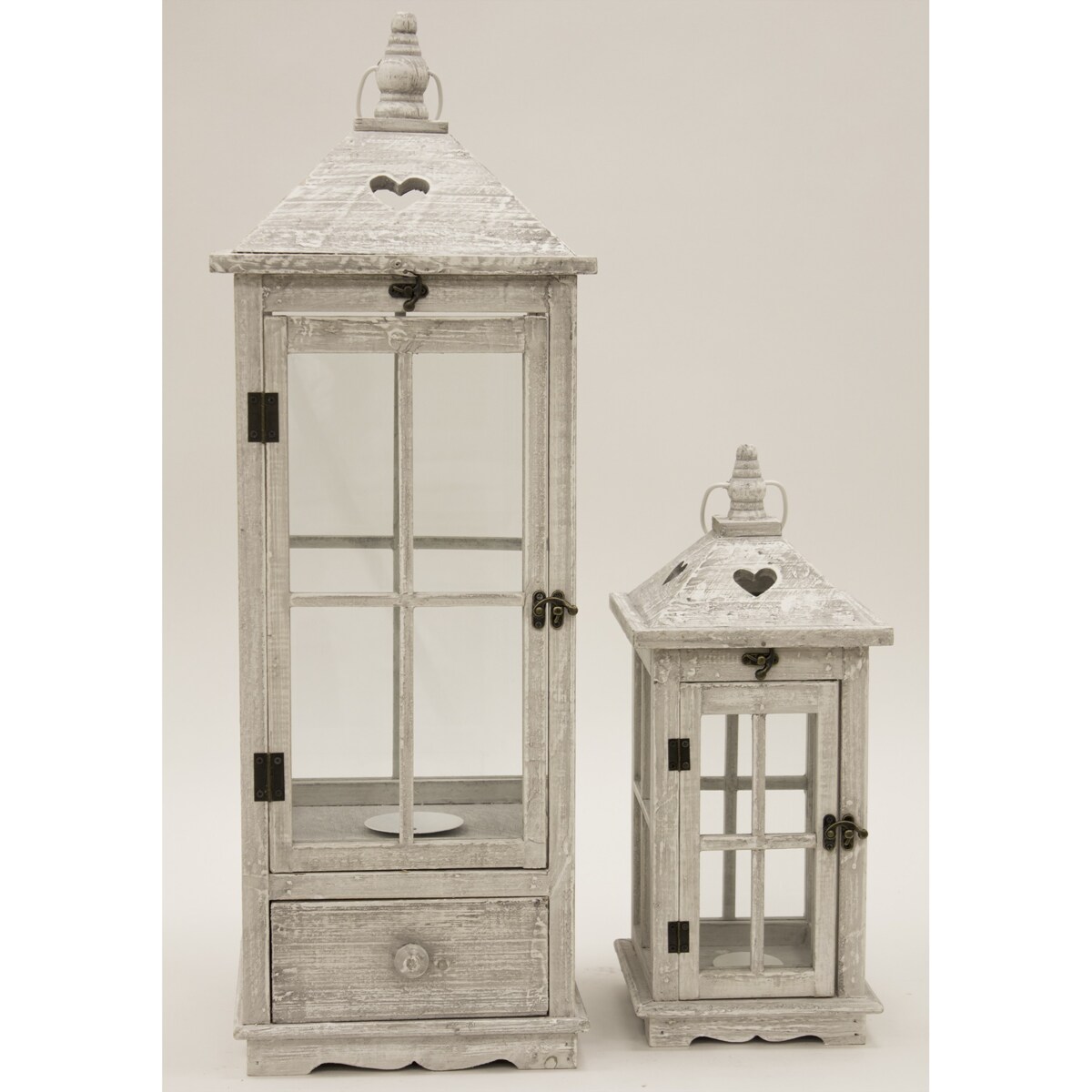 Lampion 2 szt. drewniany 76x27 cm KAROLA