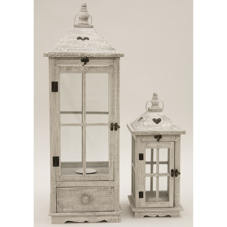 Lampion 2 szt. drewniany 76x27 cm KAROLA