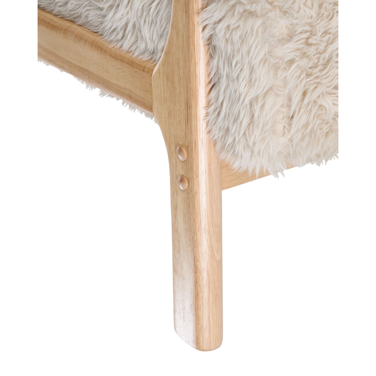 Fotel SKOVDE Sztuczne futro Jasnobeżowy