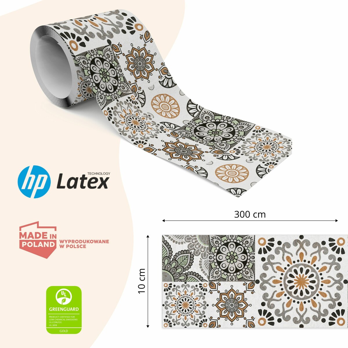 Samoprzylepny Pasek Dekoracyjny MAROKAŃSKI Wzór Mozaika Imitacja Płytek