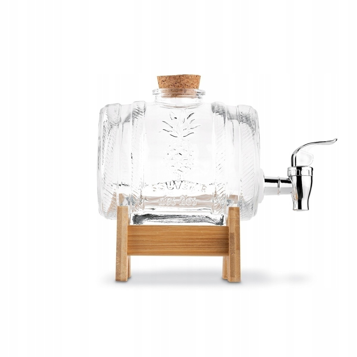 Słoik beczka z kranikiem stojakiem na alkohol soki napoje nalewki piwo 1L