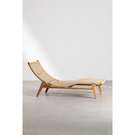 Leżak z drewna tekowego Pitea