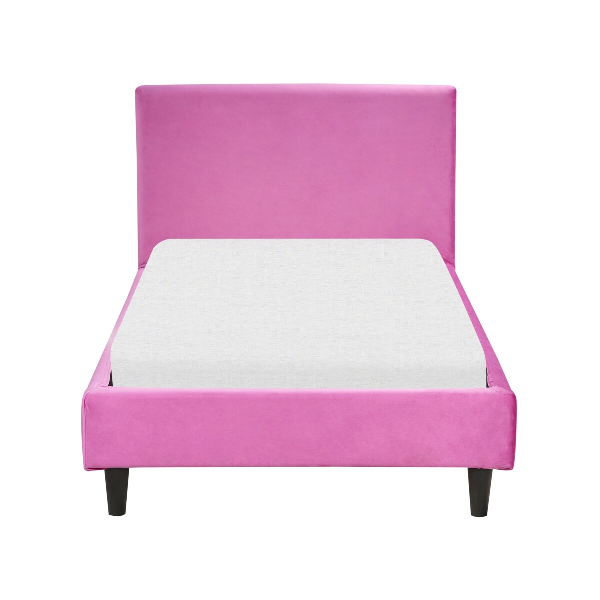 Łóżko welurowe 90 x 200 cm fuksjowe FITOU