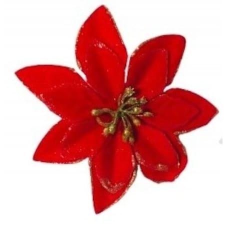 GWIAZDA kwiaty świąteczna do dekorowania stroik 6szt czerwona brokat święta