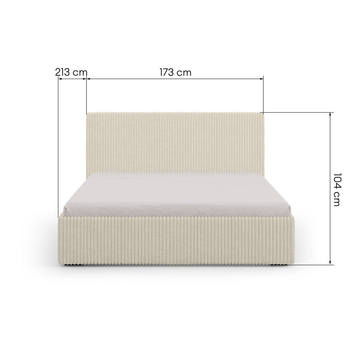 Łóżko tapicerowane 160x200 cm kremowe sztruks Gimma