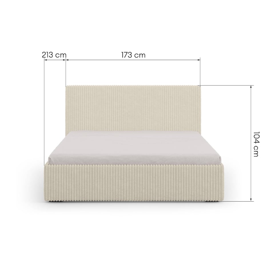 Łóżko tapicerowane 160x200 cm kremowe sztruks Gimma