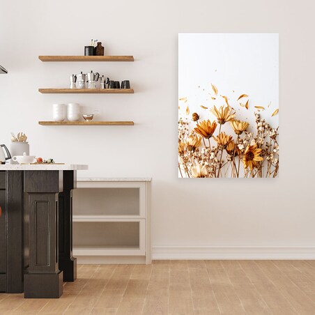 Obraz do salonu jadalni, Suche kwiaty polne w beżu 60x90