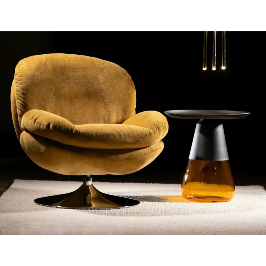 Fotel do salonu BRIGITTE BREGO curry obrotowy