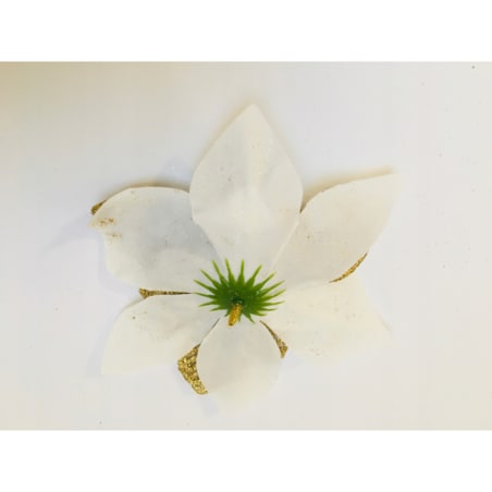 KWIAT GWIAZDA BETLEJEMSKA biała na bukiet święta brokatowa złoty 6szt DEKOR