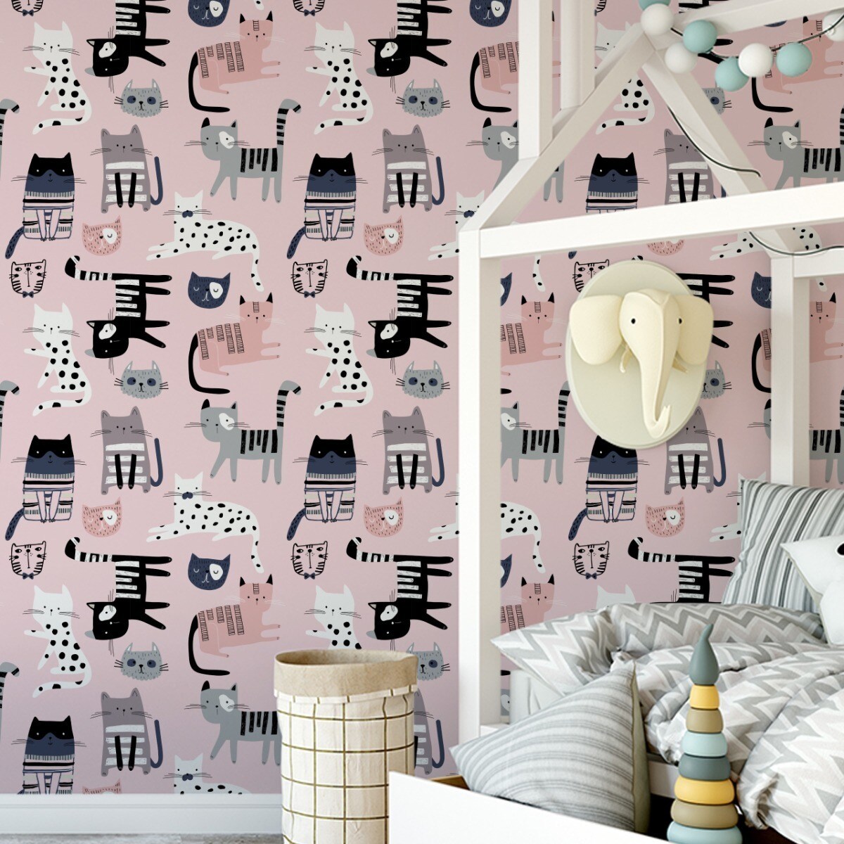 Tapeta Dziecięca KOLOROWE Kotki Zwierzątka