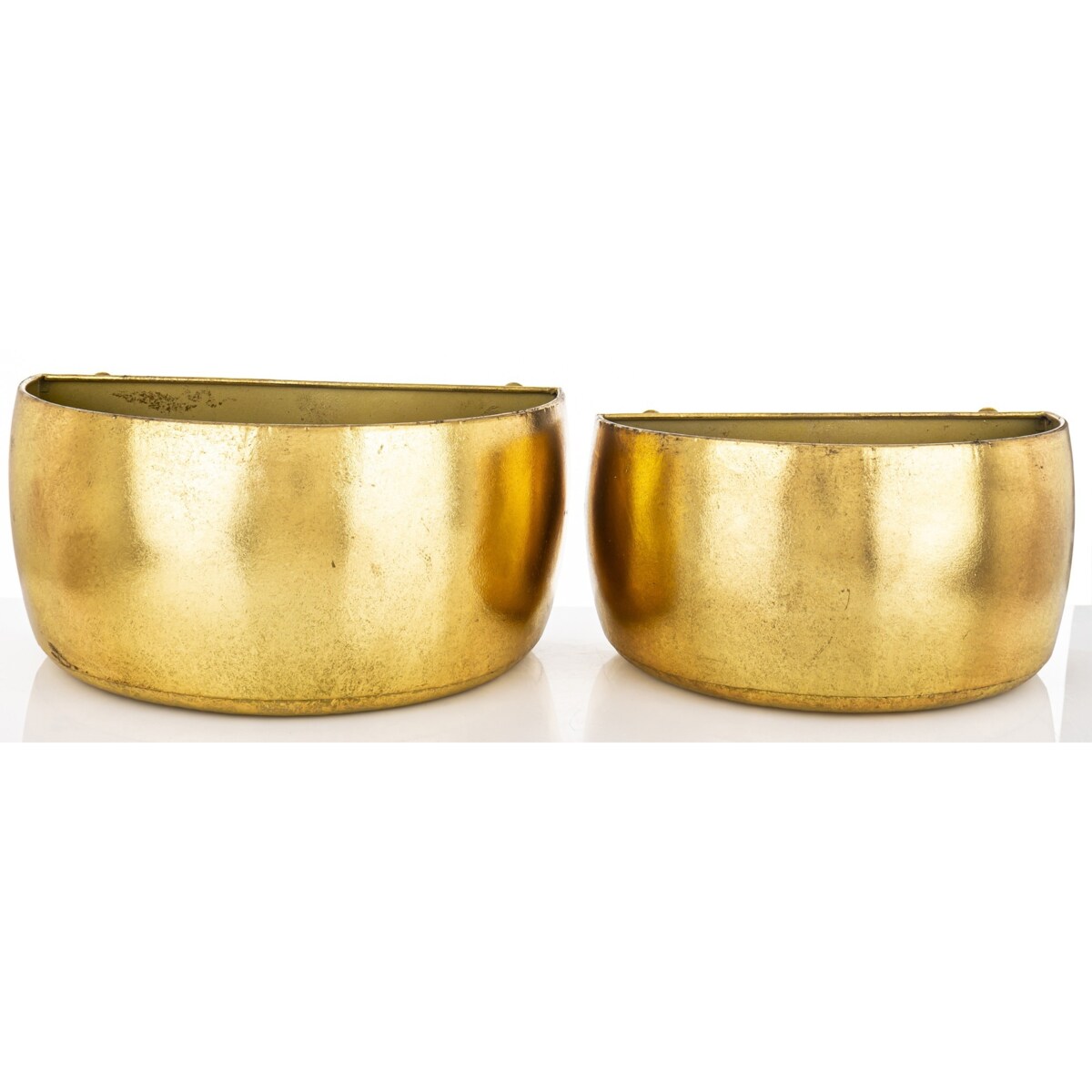 Osłonka metalowa 2 szt. 14x27x18 i 14x27x16 cm do mocowania na ścianie złota