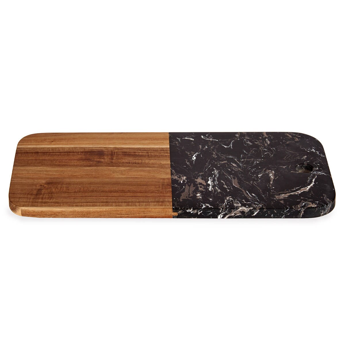Deska do serwowania, marmur i drewno, 38 x 18 cm