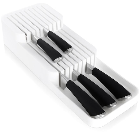 Organizer Wkład do Szuflady na Noże Kuchenne Biały 39 x 14,5 x 7,5 cm
