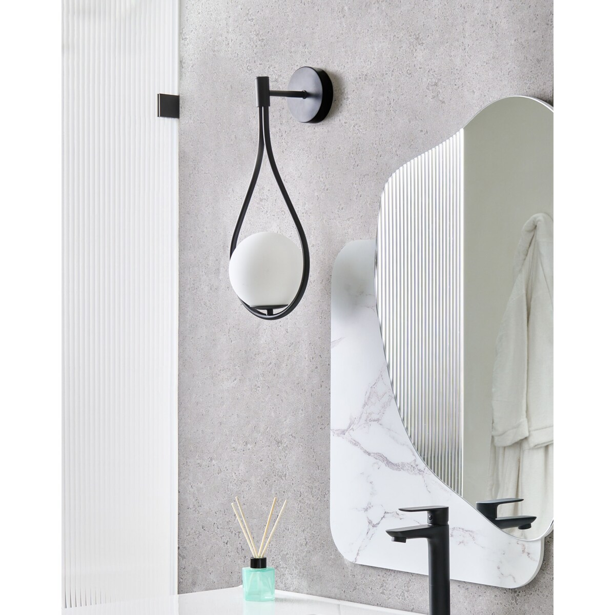 Lampa ścienna AUROUE Metal Czarny