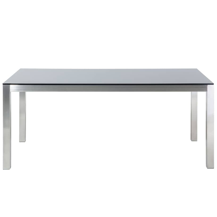 Stół ogrodowy GROSSETO 180 cm 90 cm Szkło hartowane Czarny