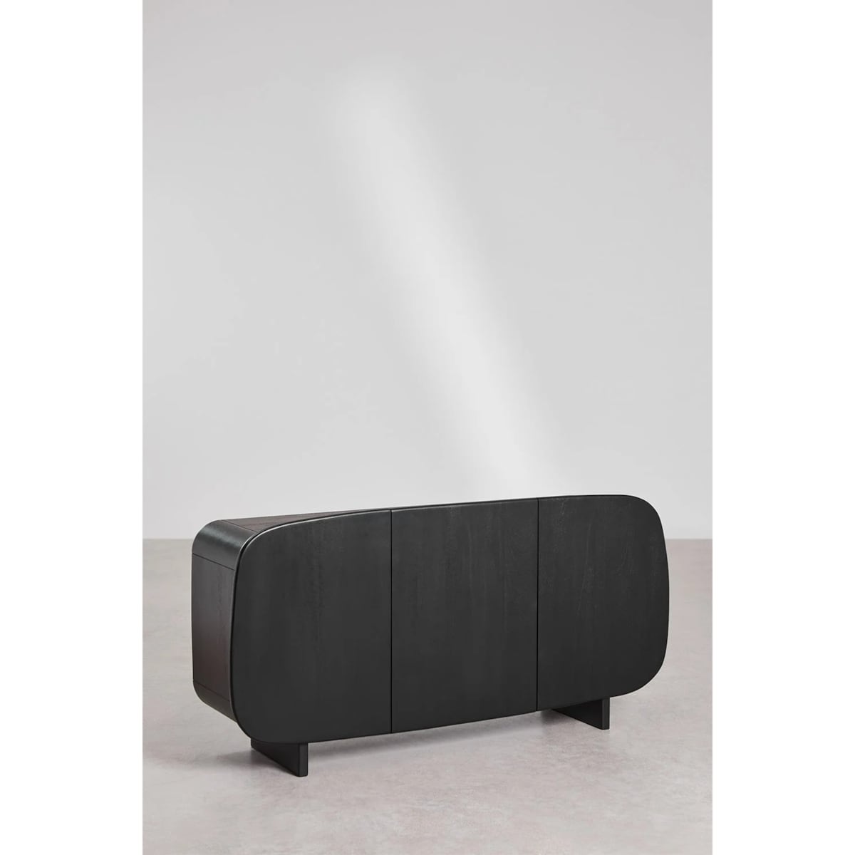 Komoda z drewna mango czarna Agathe 160x80 cm