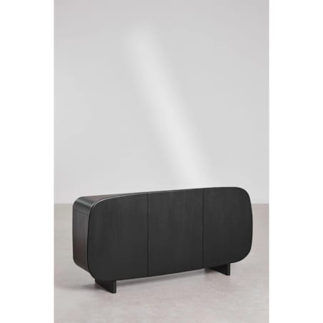 Komoda z drewna mango czarna Agathe 160x80 cm