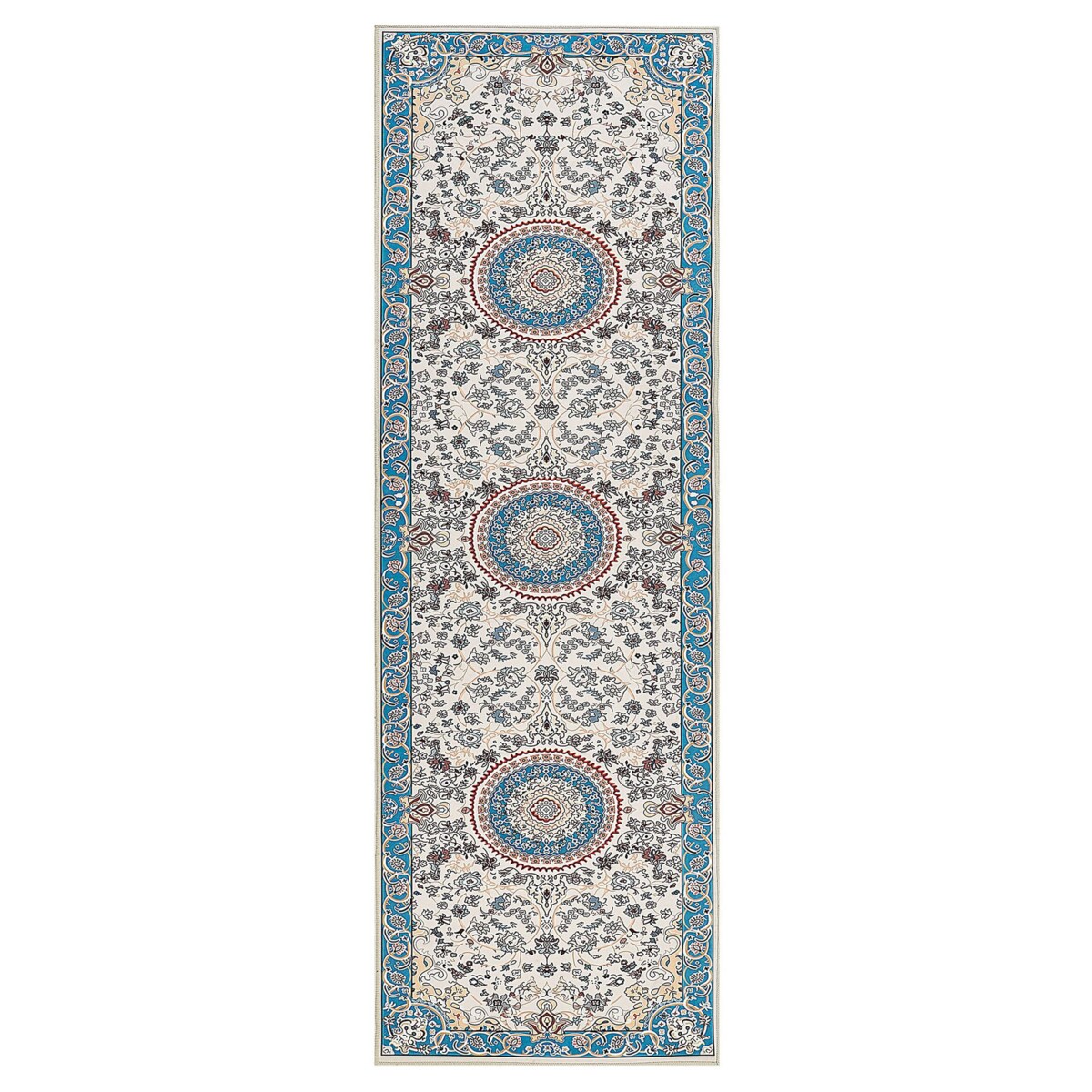 Dywan 80 x 240 cm beżowo-niebieski GORDES