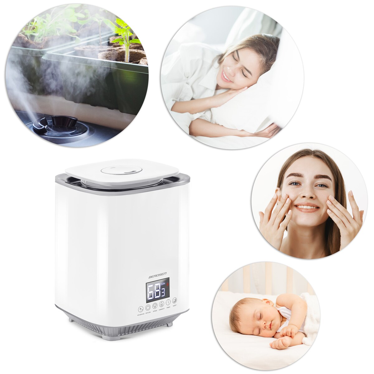 Nawilżacz powietrza ultradźwiękowy jonizator aroma Berdsen