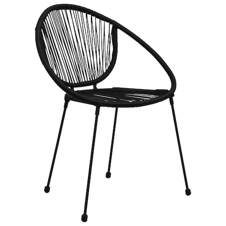 vidaXL Krzesła ogrodowe, 2 szt., rattan PVC, czarne