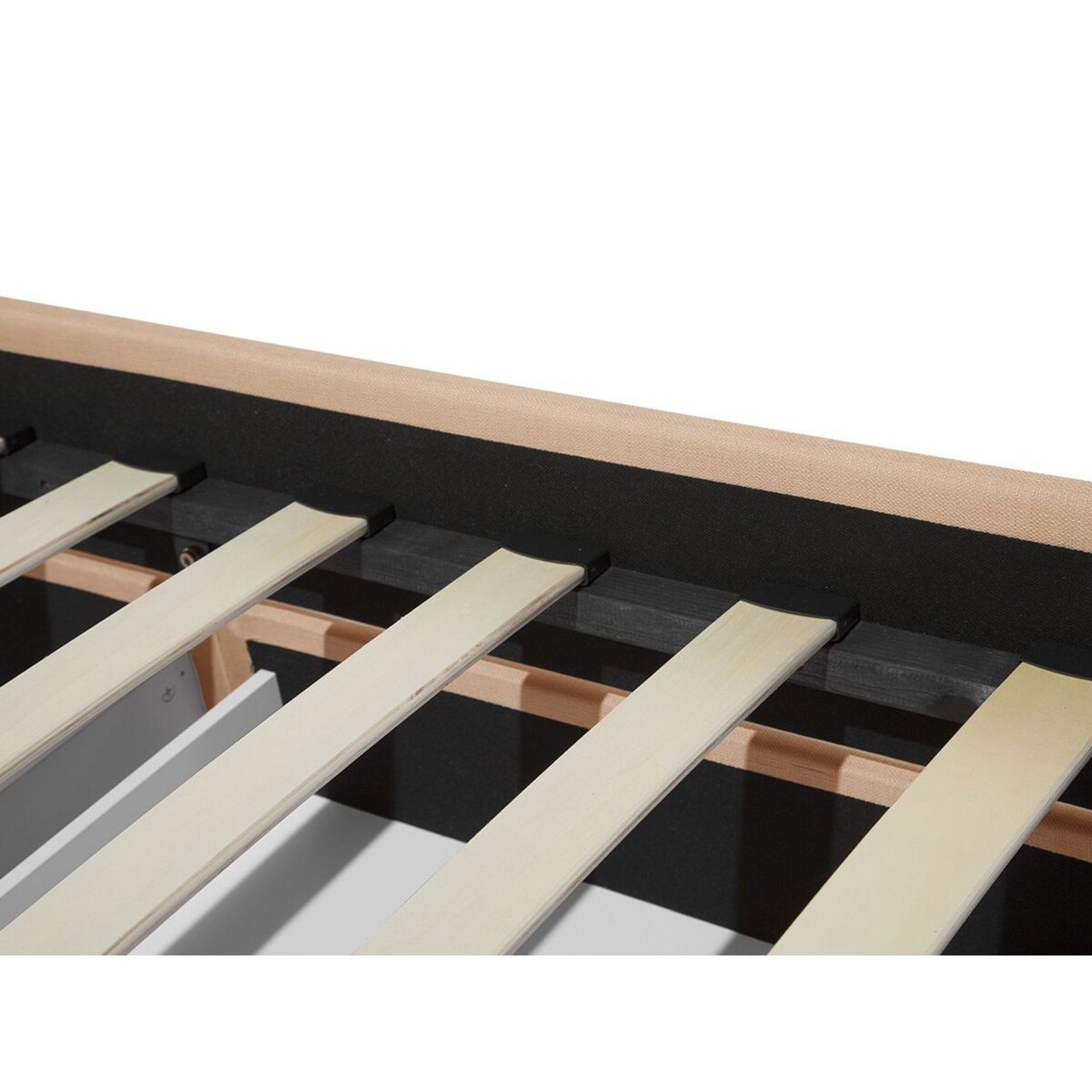 Łóżko z szufladami tapicerowane 160 x 200 cm beżowe MONTPELLIER