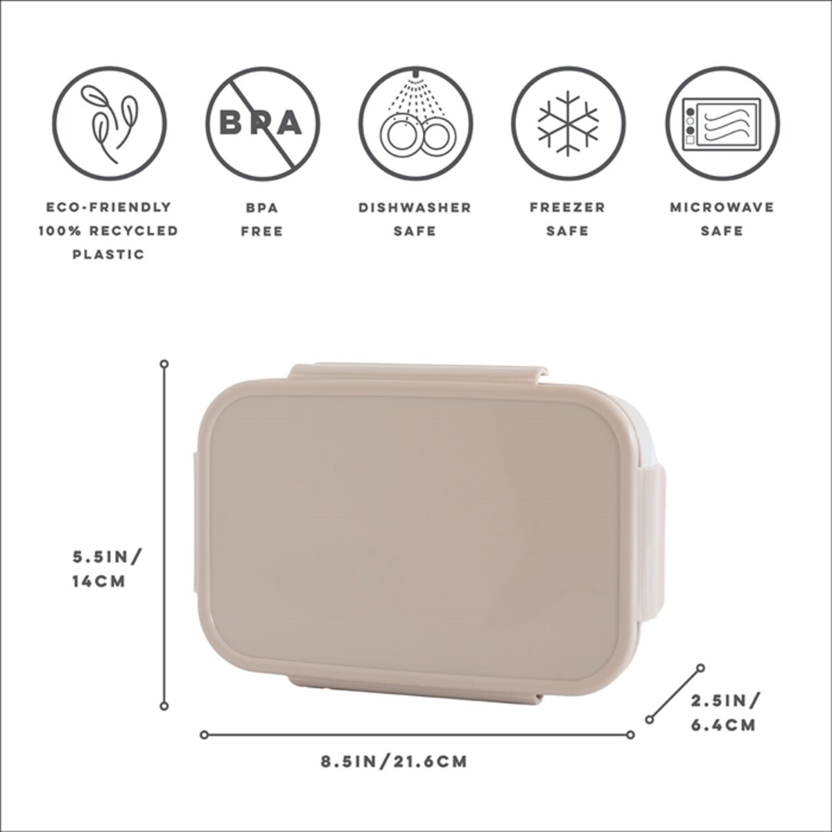 3 Sprouts Lunchbox Bento Taupe