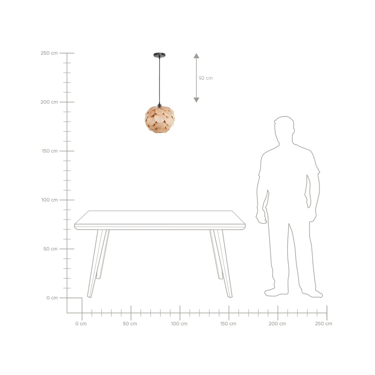 Lampa wisząca bambusowa naturalna BAMPUR