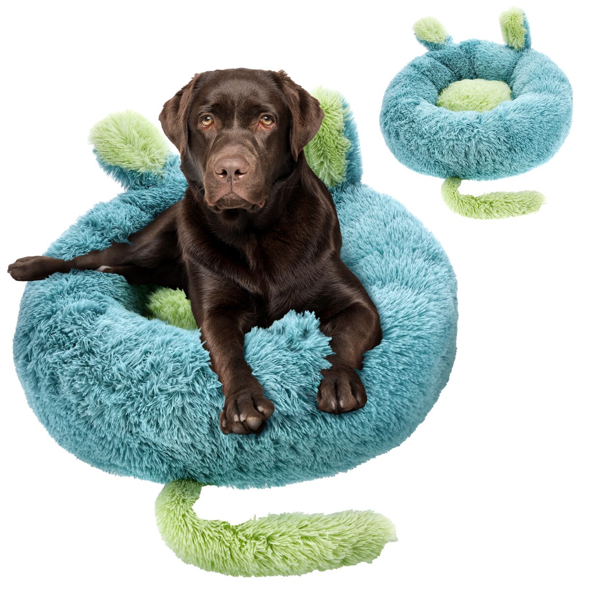 Legowisko dla psa POSŁANIE kojec okrągłe MIĘKKIE poduszka 80x80 cm WŁOCHATE