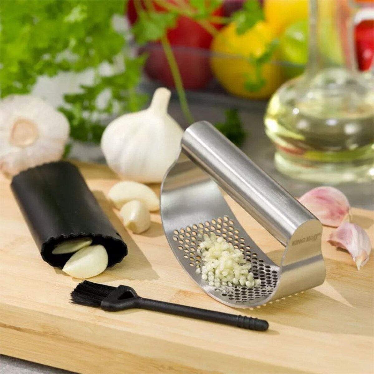 Zestaw Do Obierania I Wyciskania Czosnku Kinghoff
