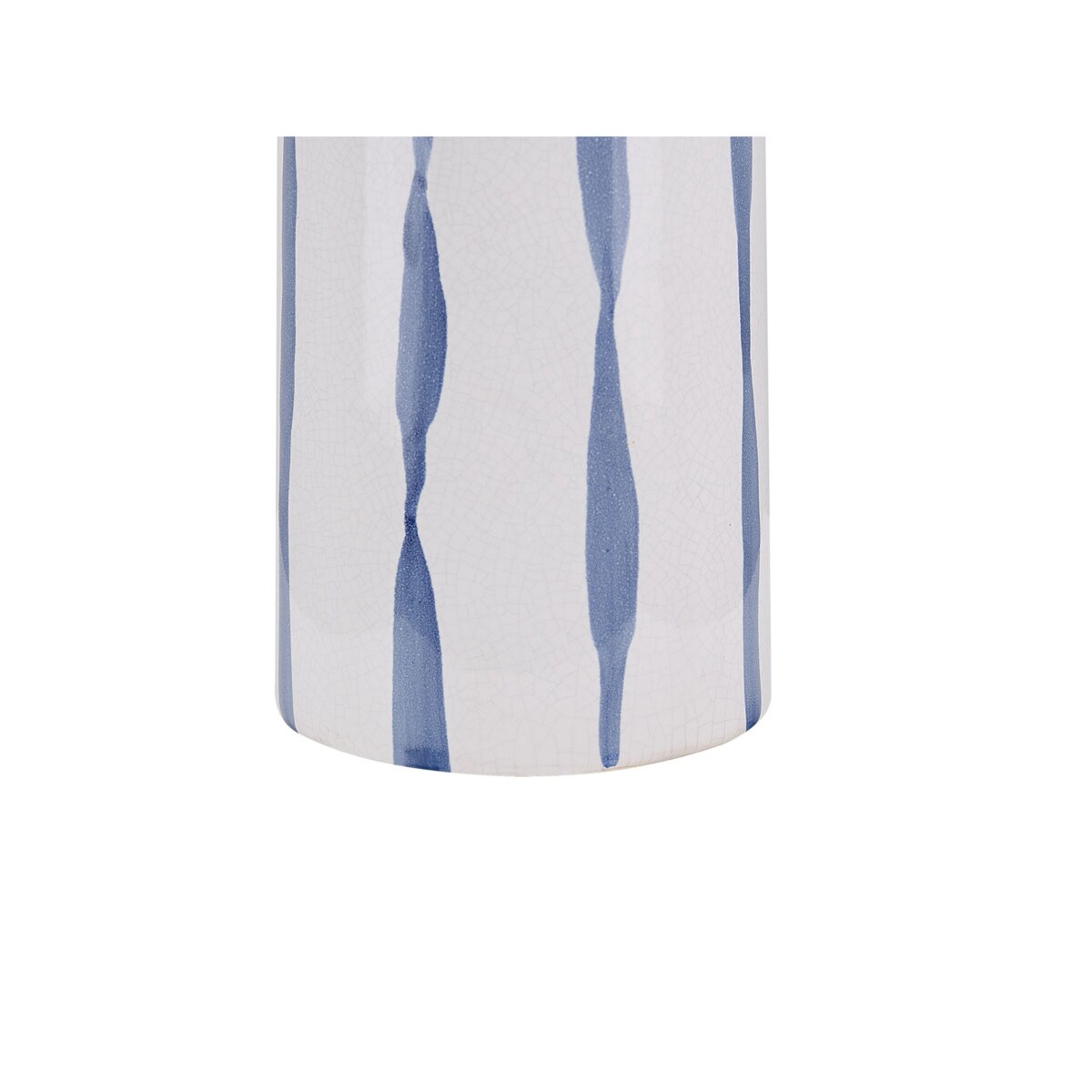 Wazon na kwiaty ceramiczny biały z niebieskim ASSUS