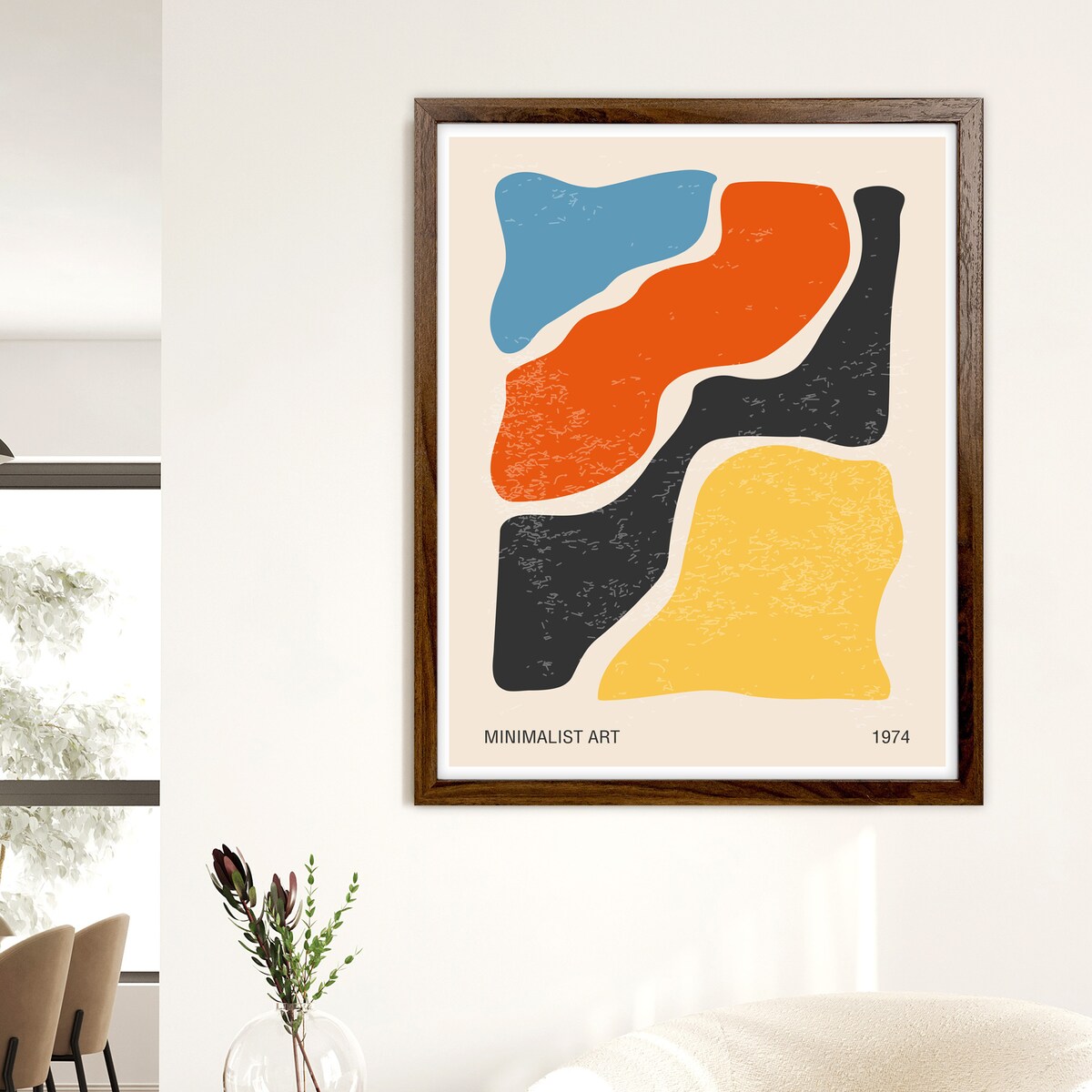 Ramka na zdjęcia 40x50 cm brązowa rama MDF z plexi do powieszenia pion poziom klasyczna prostokątna ramka FRAMAI