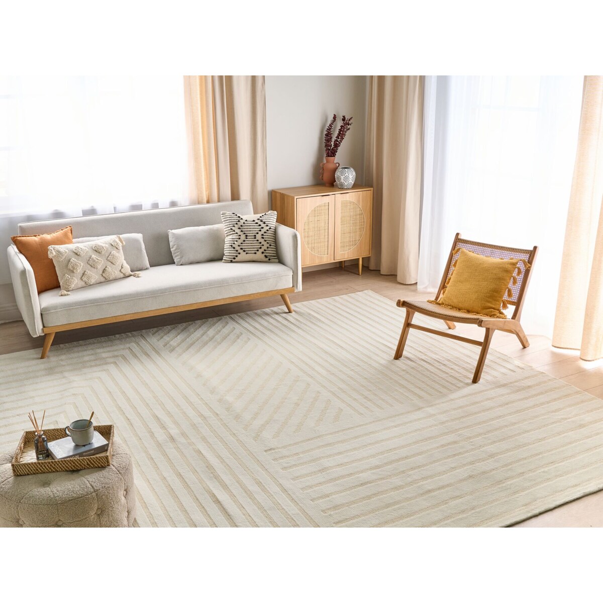 Dywan wełniany 300 x 400 cm beżowy ABEGUM