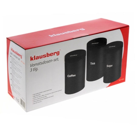 Zestaw 3 pojemników kuchennych czarny KLAUSBERG
