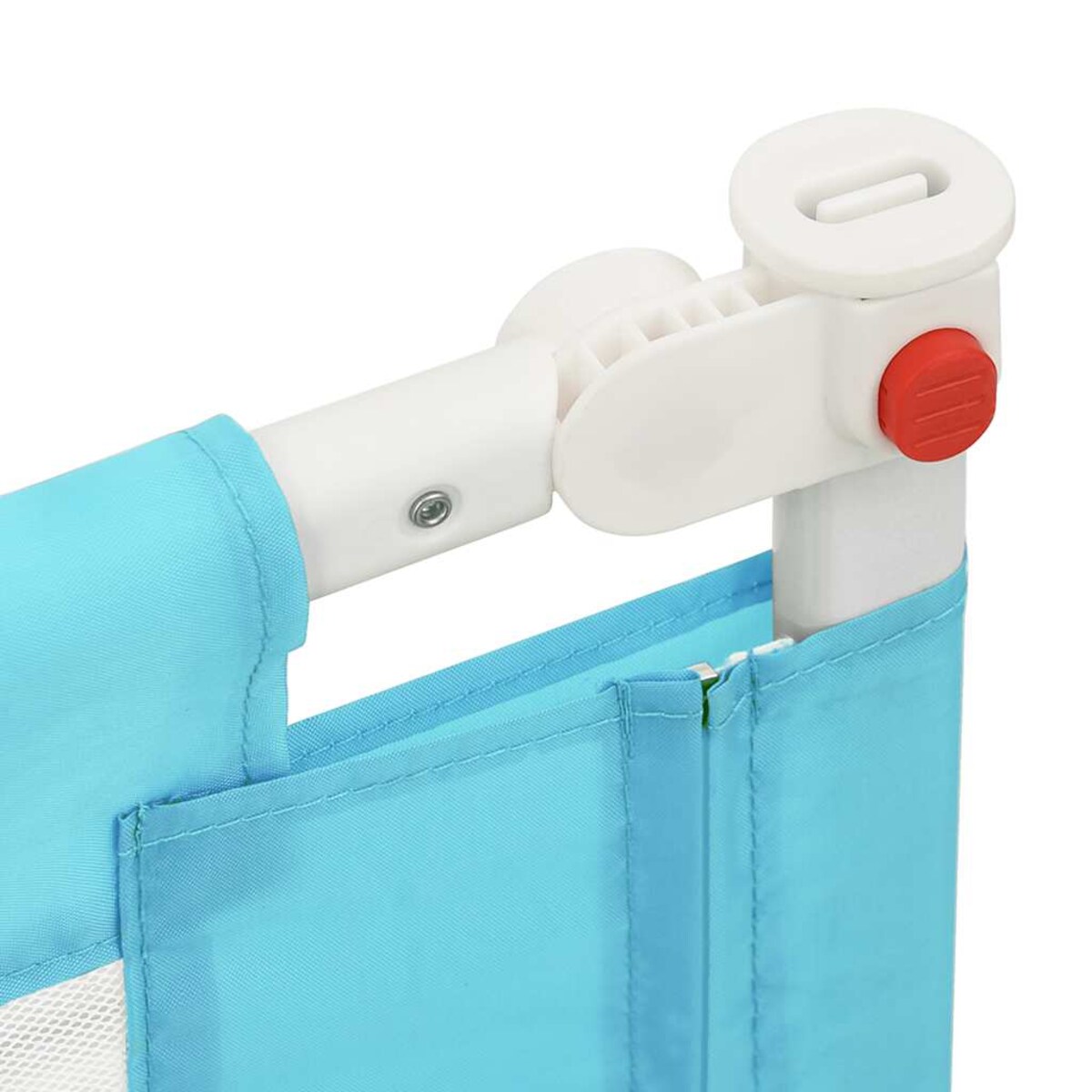 vidaXL Barierka do łóżeczka dziecięcego, niebieska, 180x25 cm, tkanina