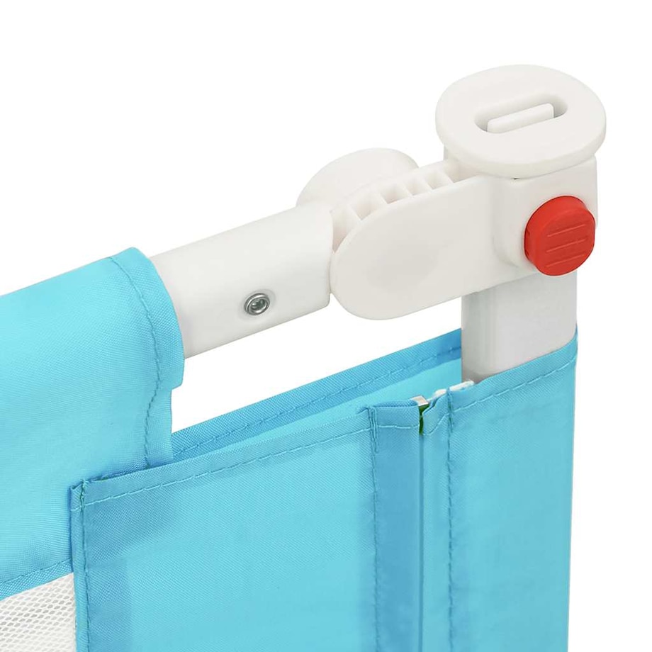 vidaXL Barierka do łóżeczka dziecięcego, niebieska, 180x25 cm, tkanina