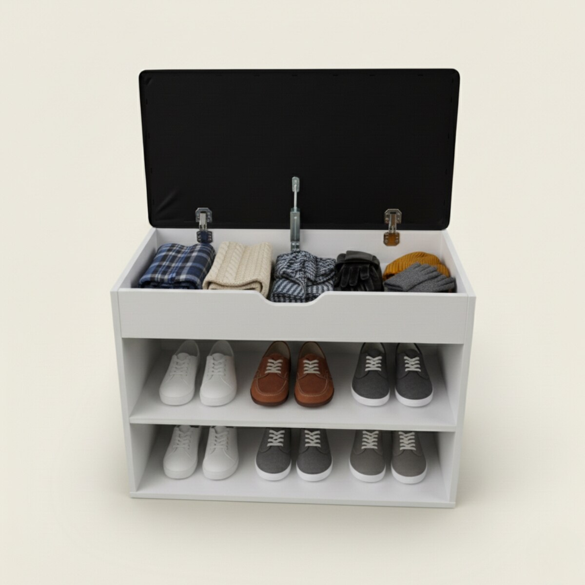 Szafka na buty z siedziskiem LEVA, 60 x 30 x 47 cm