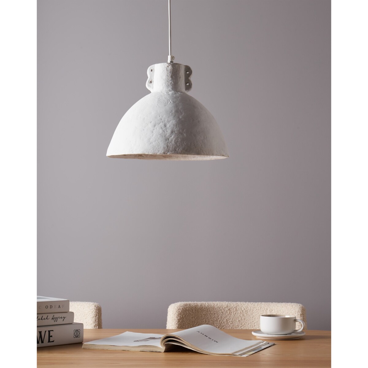 Lampa wisząca MIGUELETE Papier-mâché Biały