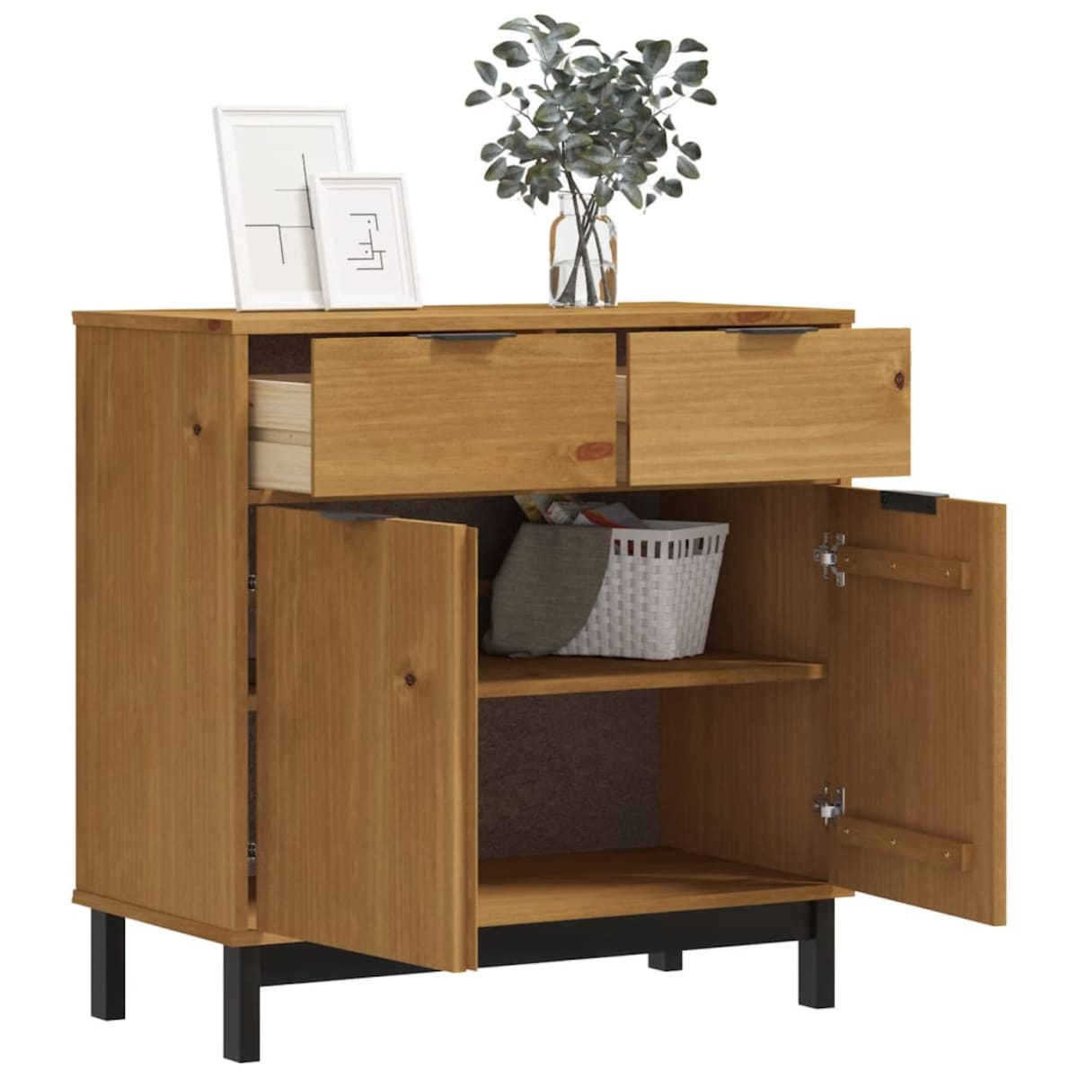 vidaXL Szafka FLAM, 80x40x80 cm, lite drewno sosnowe