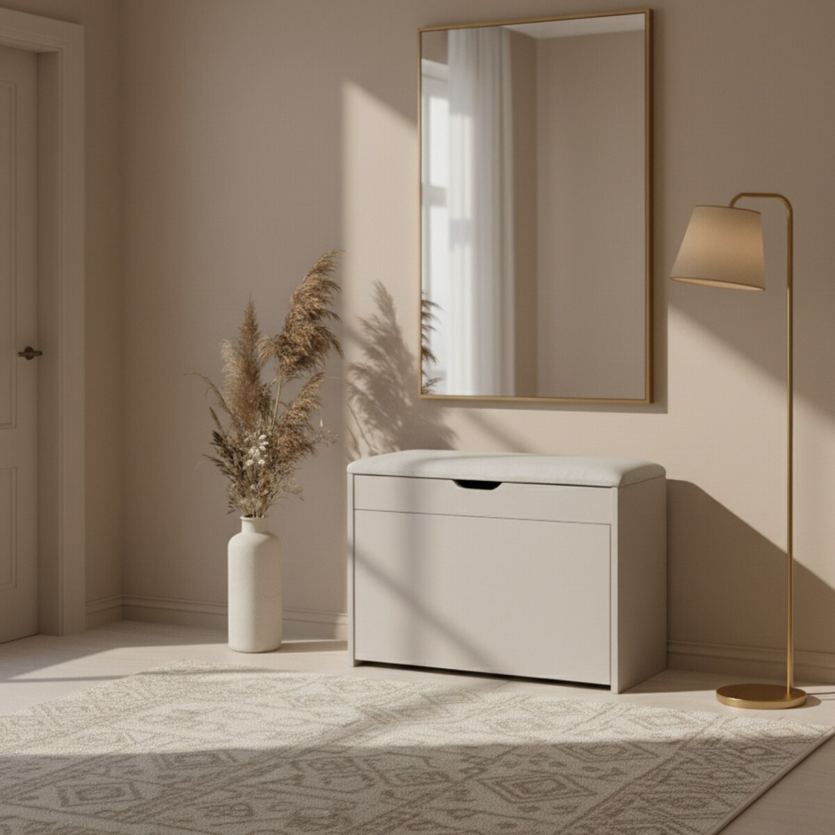 Szafka na buty z siedziskiem i wysuwanymi półkami VAULT, 57 x 30 x 53 cm