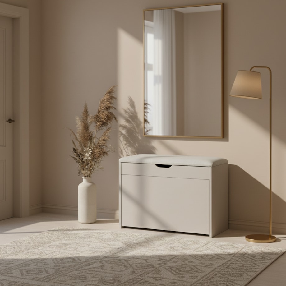 Szafka na buty z siedziskiem i wysuwanymi półkami VAULT, 57 x 30 x 53 cm