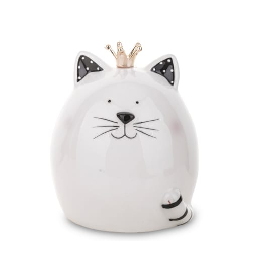 Skarbonka ceramiczna - 12x10x10 cm kotek GATTINO w koronie