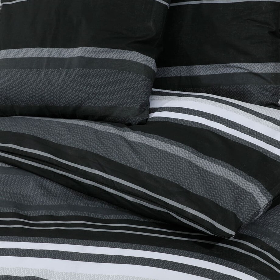 vidaXL Zestaw pościeli, czarno-biały, 155x220 cm, bawełna