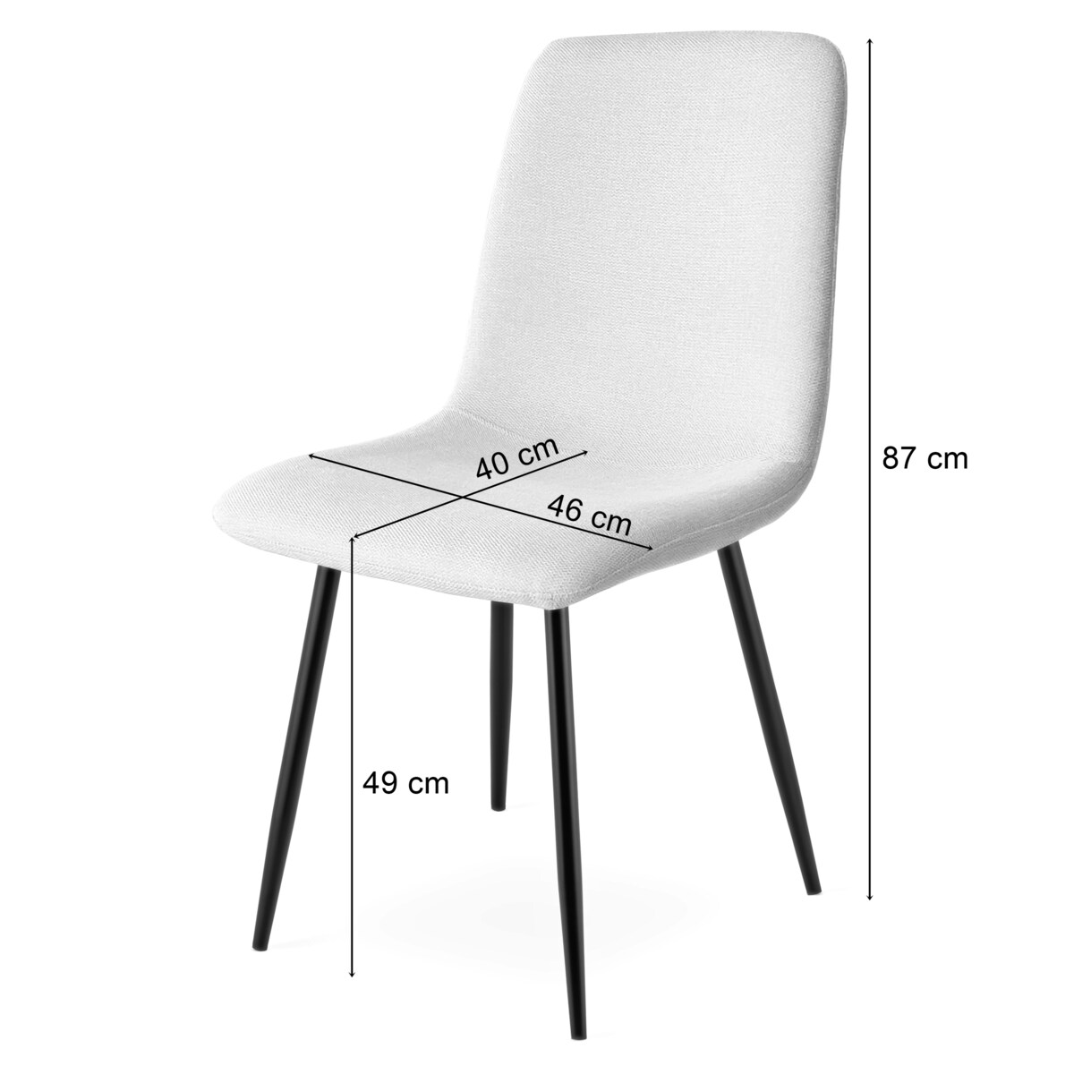 Krzesło RIFT w nowoczesnym stylu do jadalni - Beż / Nogi Kolor Czarny