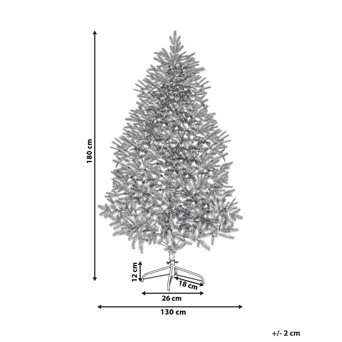 Ośnieżona sztuczna choinka 180 cm biała BASSIE