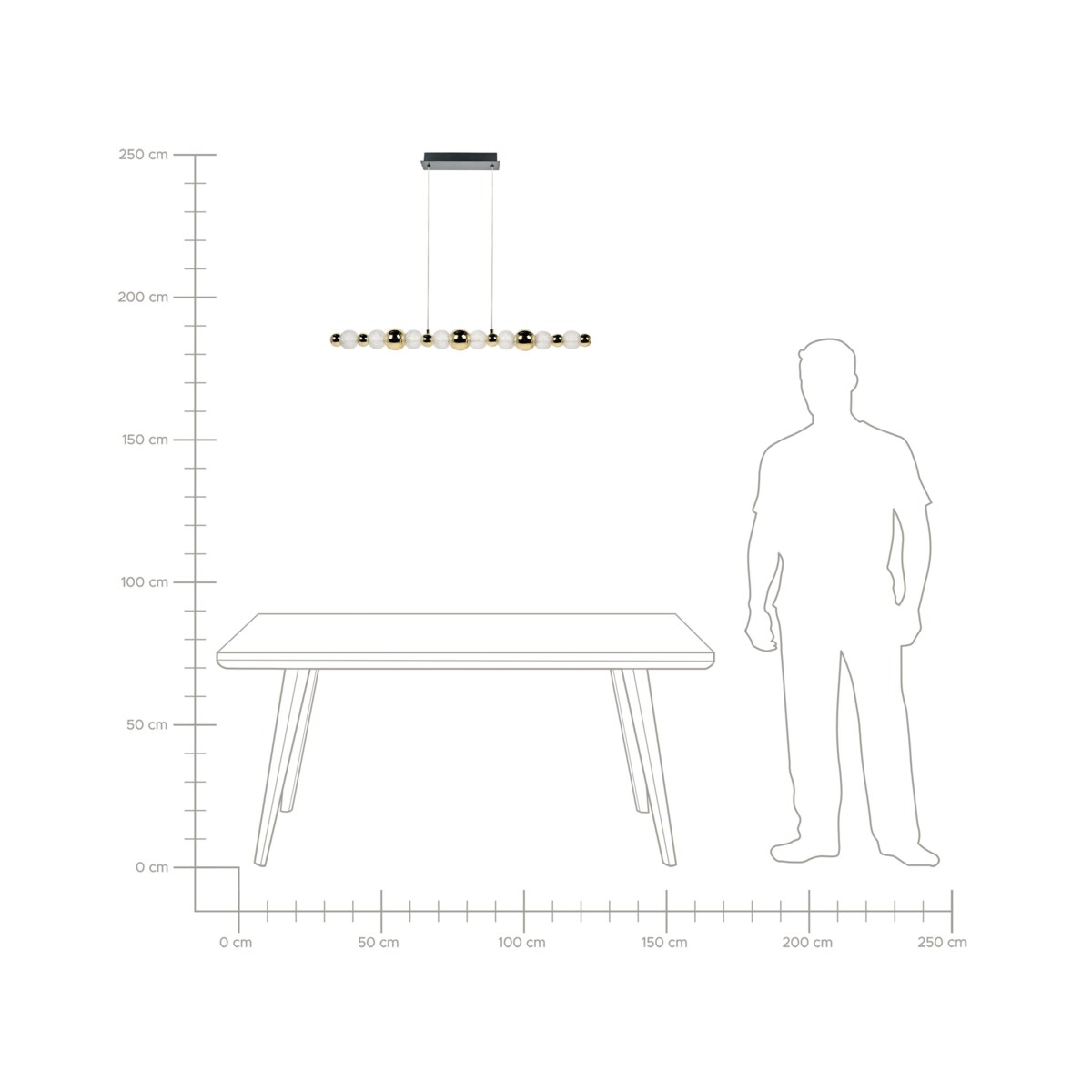 Lampa wisząca LED SORA Szkło Złoty