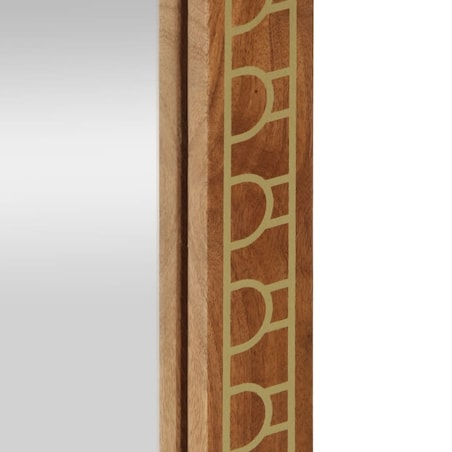 vidaXL Lustro łazienkowe, 50x70x2,5 cm, lite drewno mango i szkło