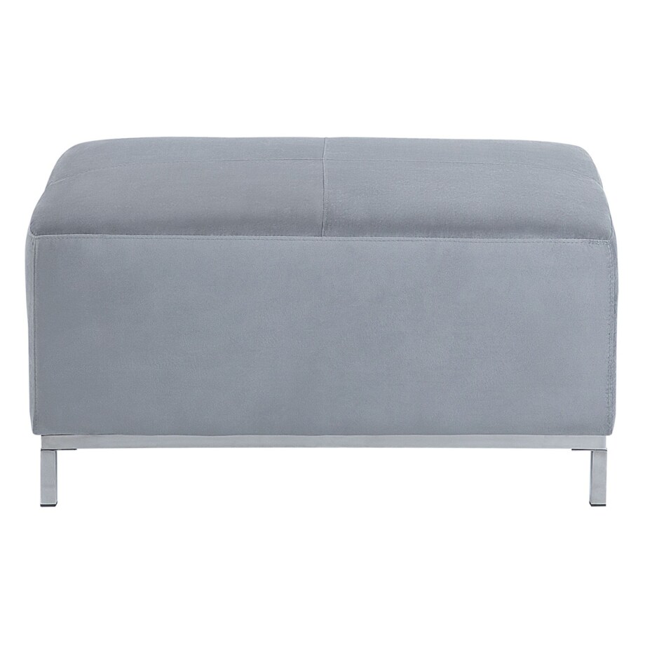 Narożnik z otomaną welurowy prawostronny szary OSLO