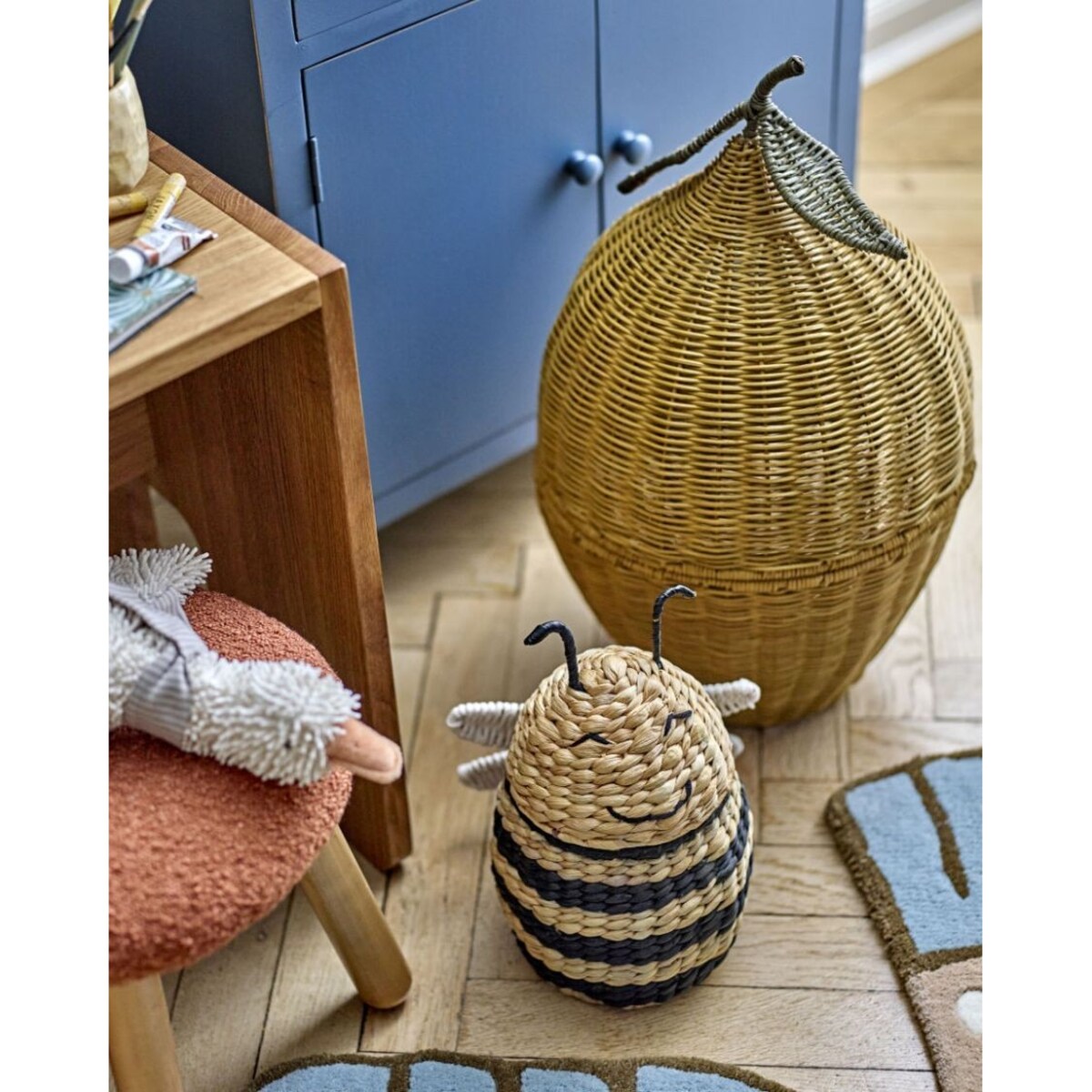 Kosz na zabawki HONEYBEE z pokrywą 30x20x18 cm