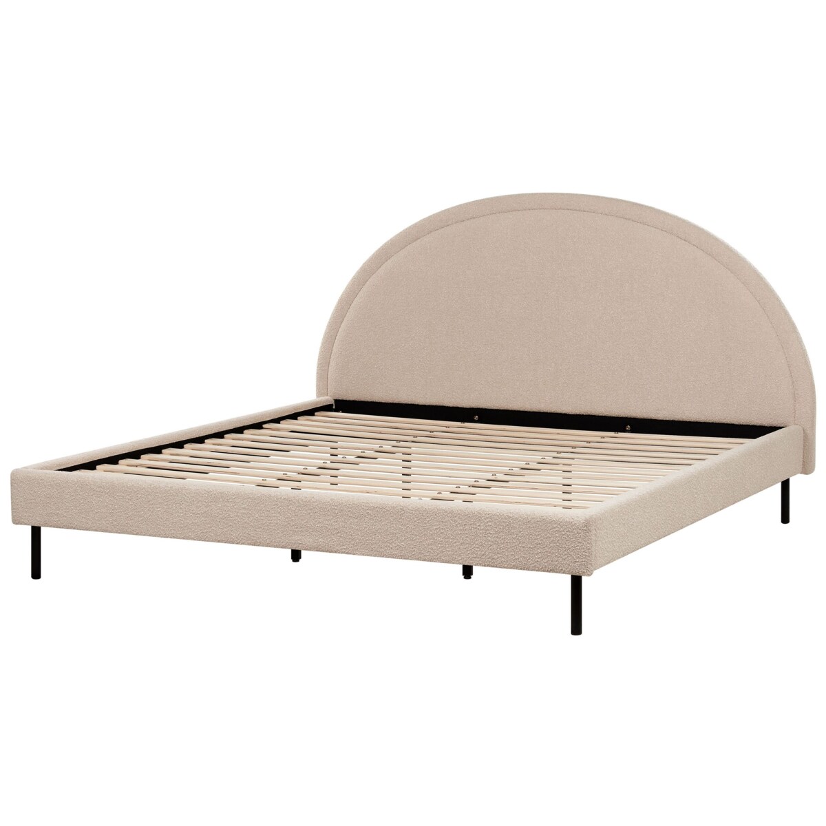 Łóżko boucle 180 x 200 cm beżowe MARGUT